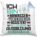 Abwassertechnischer Assistent Ausbildung Kissen mit Füllung 40x40 Geschenk Ich Bin Abwassertechnischer Assistent In Der Ausbildung Ich Darf Das Geschenkidee Spruch (Grau) Blau Trendation
