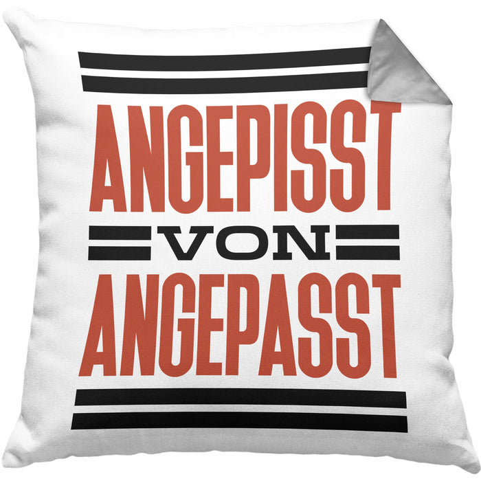 Angepisst Von Angepasst Kissen mit Füllung 40x40 System. Geschenkidee (Grau) Grau Trendation