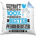 Pferdebesitzer Geschenk Lustiger Spruch für Pferdebesitzer Geschenkidee Bester Pferdebesitzer Der WeltKissen mit Füllung 40x40 (Grau) Blau Trendation
