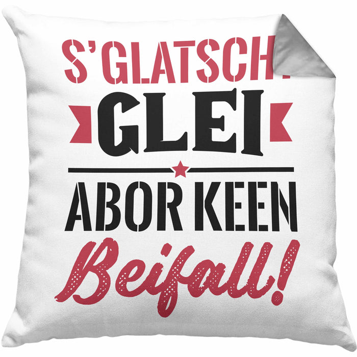 Sachsen Kissen mit Füllung 40x40 Sprüche "Es klatscht glei" Sächsisch Ossi Geschenk Kaffee-Kissen mit Füllung 40x40 (Grau) Grau Trendation