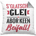 Sachsen Kissen mit Füllung 40x40 Sprüche "Es klatscht glei" Sächsisch Ossi Geschenk Kaffee-Kissen mit Füllung 40x40 (Grau) Grau Trendation