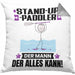 Stand-Up-Paddler Kissen mit Füllung 40x40 Geschenk für Stand-Up-Paddler Der Mann Der Alles Kann Geschenkidee zum Geburtstag (Grau) Grau Trendation
