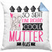Mutter Geschenk Kissen mit Füllung 40x40 Lustig Geschenkidee für Mutter Geburtstag So Sieht Eine Richtig Coole Mutter Aus Frauen Spruch Muttertag Beste Mama (Grau) Blau Trendation