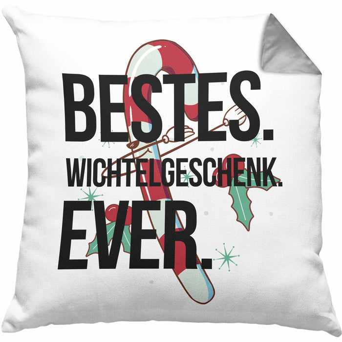 Schrott-Wichtelgeschenk für Frauen Kollegen Geschenk Wichteln Weihnachten Bestes Wichtelgeschenk Ever geschenkidee SchrottwichtelnKissen mit Füllung 40x40 (Grau) Grau Trendation