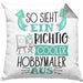 Hobbymaler Kissen mit Füllung 40x40 So Sieht Ein Richtig Cooler Hobbymaler Aus Geschenk Lustiger Spruch Geschenkidee (Grau) Grau Trendation