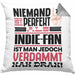 Indie-Fan Geschenk Kissen mit Füllung 40x40 Lustige Geschenkidee für Indie-Fan Geburtstag Niemand Ist Perfekt Aber Als Indie-Fan Ist Man Nah Dran (Grau) Grau Trendation