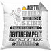 Reittherapeut Geschenk Kissen mit Füllung 40x40 Lustiger Spruch Erheben Sie Sich Der Reittherapeut Betritt den Raum (Grau) Grau Trendation