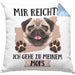 Mops Besitzer Kissen mit Füllung 40x40 Geschenk Lustiger Spruch Geschenkidee Mir Reichts Ich Geh Zu Meinem Mops (Grau) Blau Trendation