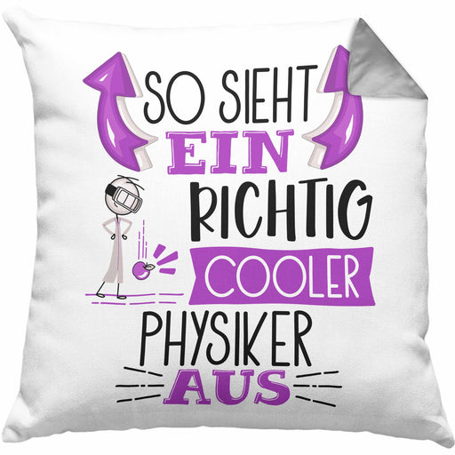 Physiker Kissen mit Füllung 40x40 Geschenk So Sieht Ein RIchtig Cooler Physiker Aus Geschenkidee Lustiger Spruch Geburtstag Physiklehrer Student (Grau) Grau Trendation