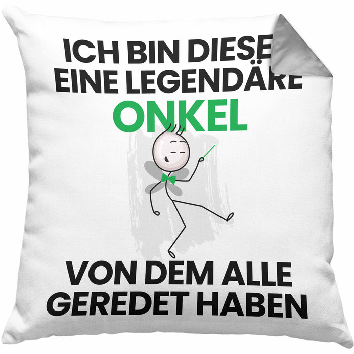 Onkel Geschenk Kissen mit Füllung 40x40 Lustige Geschenkidee Geburtstag für Onkel Ich Bin Dieser Legendäre Onkel Von Dem Alle Geredet Haben (Grau) Grau Trendation