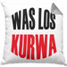 Lustige Kissen mit Füllung 40x40 Spruch "Was Los Kurwa" Polen Polnisches Geschenk (Grau) Grau Trendation