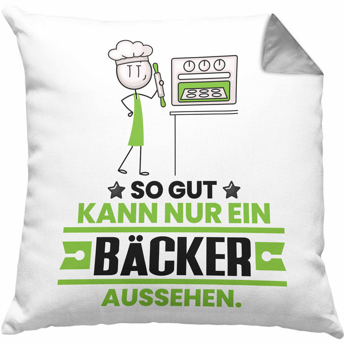 Bäcker Geschenk Kissen mit Füllung 40x40 So Gut Kann Nur Ein Bäcker Aussehen Geschenkidee (Grau) Grau Trendation