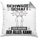 Schwägerschaft Kissen mit Füllung 40x40 Geschenk für Schwägerschaft Der Mann Der Alles Kann Geschenkidee zum Geburtstag (Grau) Grau Trendation