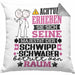 Schwippschwager Geschenk Kissen mit Füllung 40x40 Lustiger Spruch Erheben Sie Sich Der Schwippschwager Betritt den Raum (Grau) Grau Trendation