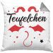 Teufelchen Kissen mit Füllung 40x40 Geschenk für Frauen Teufel (Grau) Grau Trendation