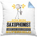 Saxophonist Geschenk Kissen mit Füllung 40x40 Ich Bin Saxophonist Aber Sag Doch Einfach Superheld Lustige Geschenkdiee für Saxophonist (Grau) Blau Trendation