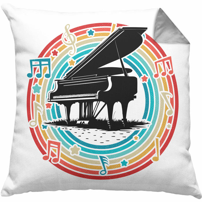 Piano-Spieler Kissen mit Füllung 40x40 Geschenk Klavier Geschenkidee Flügel Musiker (Grau) Grau Trendation