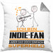 Indie-Fan Geschenk Kissen mit Füllung 40x40 Ich Bin Indie-Fan Aber Sag Doch Einfach Superheld Lustige Geschenkdiee für Indie-Fan (Grau) Grau Trendation