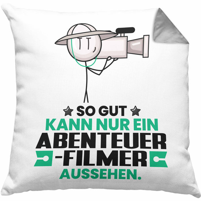 Abenteuerfilmer Geschenk Kissen mit Füllung 40x40 So Gut Kann Nur Ein Abenteuerfilmer Aussehen Geschenkidee (Grau) Grau Trendation