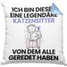 Katzensitter Geschenk Kissen mit Füllung 40x40 Lustige Geschenkidee Geburtstag für Katzensitter Ich Bin Dieser Legendäre Katzensitter Von Dem Alle Geredet Haben (Grau) Blau Trendation