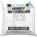 Hobbymeteorologe Kissen mit Füllung 40x40 Geschenk für Hobbymeteorologe Geburtstag Lustiger Spruch Was Ist Deine Superkraft (Grau) Blau Trendation