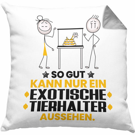 ExotischeTierhalter Geschenk Kissen mit Füllung 40x40 So Gut Kann Nur Ein ExotischeTierhalter Aussehen Geschenkidee (Grau) Grau Trendation