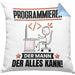 Programmierer Kissen mit Füllung 40x40 Geschenk für Programmierer Der Mann Der Alles Kann Geschenkidee zum Geburtstag (Grau) Blau Trendation