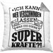 Bier Kissen mit Füllung 40x40 - "Ich kann Bier verschwinden lassen" Geschenk für Bierliebhaber (Grau) Grau Trendation