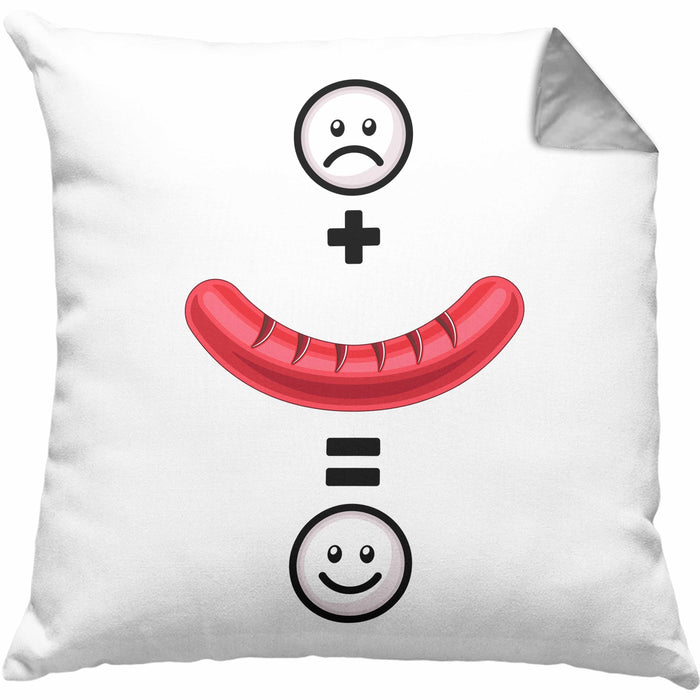 Wurst Kissen mit Füllung 40x40 Geschenk für Griller Wurst :( + Wurst = :) Lustige Geschenkidee Geburtstag (Grau) Grau Trendation