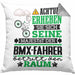 BMX-Fahrer Geschenk Kissen mit Füllung 40x40 Lustiger Spruch Erheben Sie Sich Der BMX-Fahrer Betritt den Raum (Grau) Grau Trendation