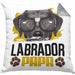 Labrador Papa Besitzer Kissen mit Füllung 40x40 Geschenk Lustiger Spruch Geschenkidee Labrador Liebhaber (Grau) Grau Trendation
