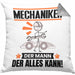 Mechaniker Kissen mit Füllung 40x40 Geschenk für Mechaniker Der Mann Der Alles Kann Geschenkidee zum Geburtstag (Grau) Grau Trendation