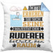 Ruderer Geschenk Kissen mit Füllung 40x40 Lustiger Spruch Erheben Sie Sich Der Ruderer Betritt den Raum (Grau) Blau Trendation