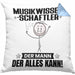 Musikwissenschaftler Kissen mit Füllung 40x40 Geschenk für Musikwissenschaftler Der Mann Der Alles Kann Geschenkidee zum Geburtstag (Grau) Blau Trendation