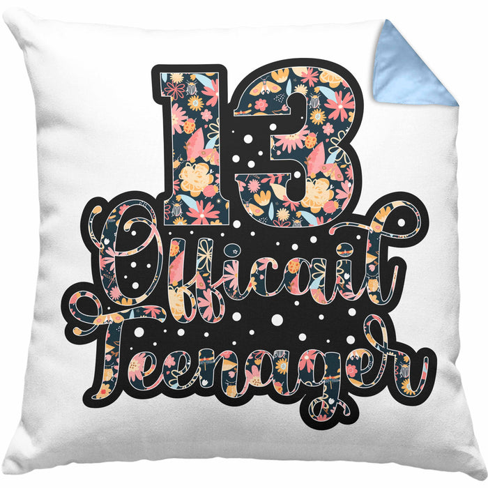 Kissen mit Füllung 40x40 zum 13. Geburtstag Offizieller Teenager Geschenkidee (Grau) Blau Trendation