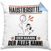 Haustiersitter Kissen mit Füllung 40x40 Geschenk für Haustiersitter Der Mann Der Alles Kann Geschenkidee zum Geburtstag (Grau) Blau Trendation