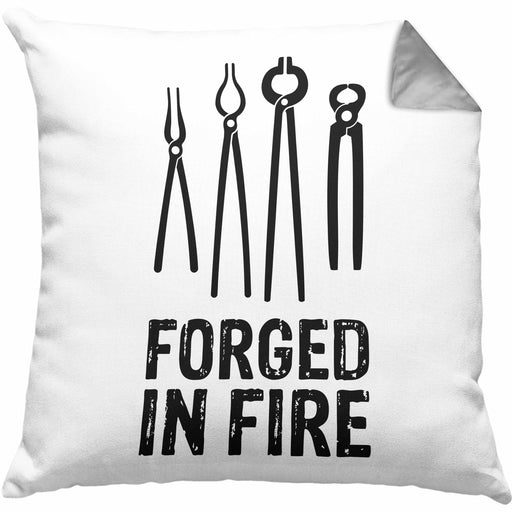 Schmied Geschenk Kissen mit Füllung 40x40 mit Spruch Hufschmied Geschenkidee (Grau) Grau Trendation