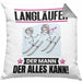 Langläufer Kissen mit Füllung 40x40 Geschenk für Langläufer Der Mann Der Alles Kann Geschenkidee zum Geburtstag (Grau) Grau Trendation