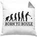 Boule Kissen mit Füllung 40x40 Geschenk Boule-Spieler Geschenkidee Spruch Geboren zum Boule (Grau) Grau Trendation