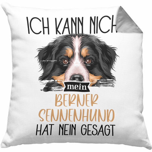 Berner Sennen Besitzer Kissen mit Füllung 40x40 Geschenk Lustiger Spruch Geschenkidee Ich Kann Nicht Mein Berner Sennen Hat Nein Gesagt (Grau) Grau Trendation