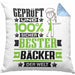 Bäcker Geschenk Lustiger Spruch für Bäcker Geschenkidee Bester Bäcker Der WeltKissen mit Füllung 40x40 (Grau) Blau Trendation