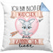 Kaninchen Kissen mit Füllung 40x40 Geschenk Frauen Ich Bin Bloß Ein Mädchen Das Kaninchen Liebt Hasen Kaninchen-Liebhaberin Geschenk Spruch Geburtstag (Grau) Blau Trendation