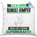 Bungee-Jumper Kissen mit Füllung 40x40 Geschenk für Bungee-Jumper Geburtstag Lustiger Spruch Was Ist Deine Superkraft (Grau) Blau Trendation