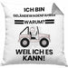 Geländewagenfahrer Geschenk Kissen mit Füllung 40x40 Lustiger Spruch Ich Bin Geländewagenfahrer Warum Weil Ich Es Kann Geschenkidee Bester Geländewagenfahrer Geburtstag (Grau) Grau Trendation