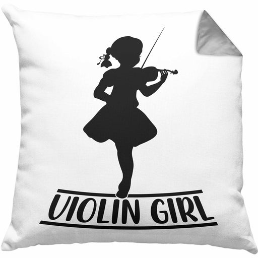 Geigenspieler Geschenk Kissen mit Füllung 40x40 Geigenspielerin Geigen Spruch Violin Girl (Grau) Grau Trendation