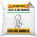 Meerschweinchenfreund Kissen mit Füllung 40x40 Geschenk Lustiger Spruch Geschenkidee für Meerschweinchenfreund Achtung Hochleistungs Meerschweinchenfreund Bei Der Arbeit (Grau) Grau Trendation