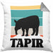 Lustige Tapir Kissen mit Füllung 40x40 Geschenk Tapir Liebhaber Grafik Retro (Grau) Grau Trendation
