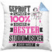 Studiomusiker Geschenk Lustiger Spruch für Studiomusiker Geschenkidee Bester Studiomusiker Der WeltKissen mit Füllung 40x40 (Grau) Blau Trendation