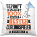 Curlingspieler Geschenk Lustiger Spruch für Curlingspieler Geschenkidee Bester Curlingspieler Der WeltKissen mit Füllung 40x40 (Grau) Blau Trendation