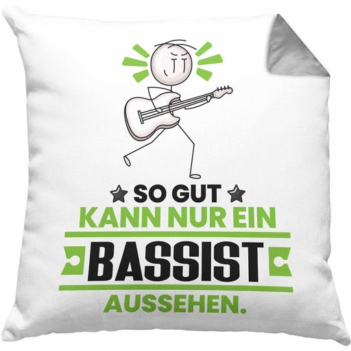 Bassist Geschenk Kissen mit Füllung 40x40 So Gut Kann Nur Ein Bassist Aussehen Geschenkidee (Grau) Grau Trendation